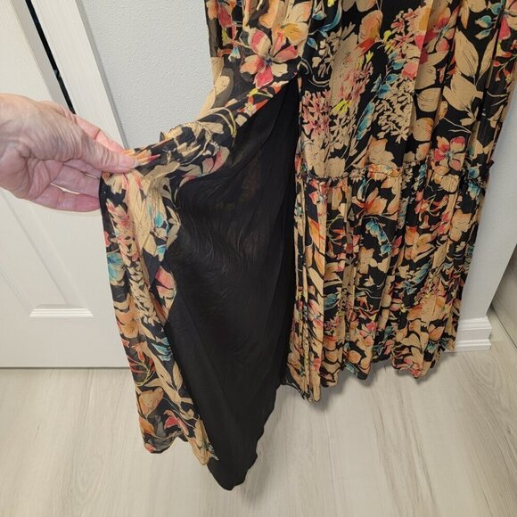 Love Sam Dark Wonder Bohemian Floral Maxi Dress Size Small - Picture 14 of 15